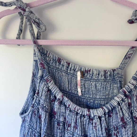 Free people blue/purple floral (denim look) dress - Picture 5 of 5